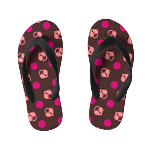 Tongs Enfants Chocolat de l'emplacement du coeur et des points