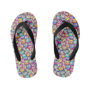 Tongs Enfants Chouette face motif monogramme cool