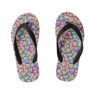 Tongs Enfants Chouette face motif monogramme cool