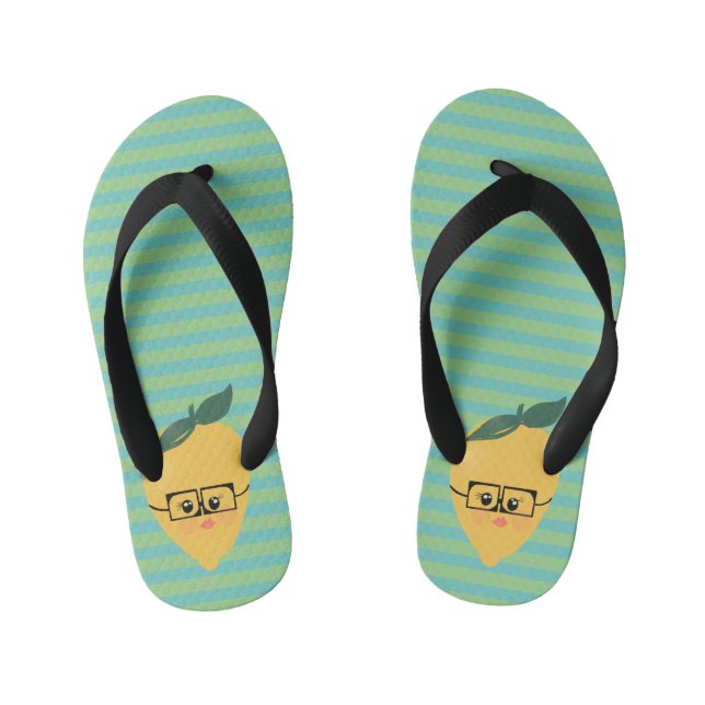 Tongs Enfants Citron mignonne Motif rayé (Semelle)