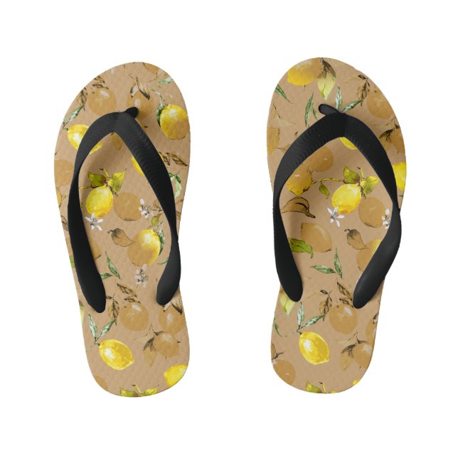 Tongs Enfants citrons d'aquarelle 32 (Semelle)