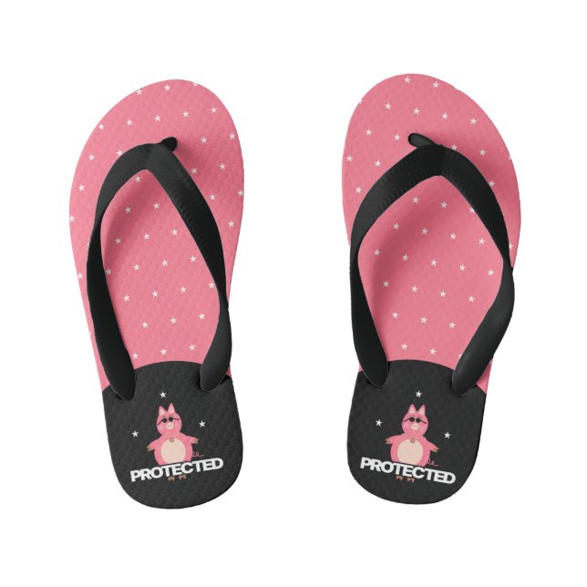 Tongs Enfants Cochon rose drôle (Semelle)
