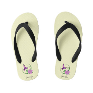Tongs Enfants Colibri avec nom de fleur rose filles