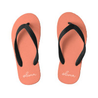 Coral Peach Girl Monogramme Nom