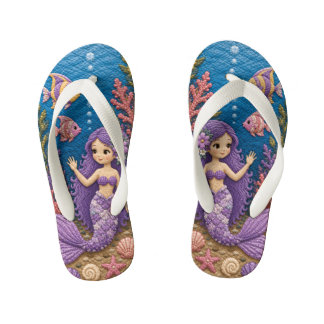 Tongs Enfants Couvre-lit de sirène violette