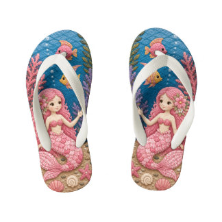 Tongs Enfants Couvre-lit Sirène Rose