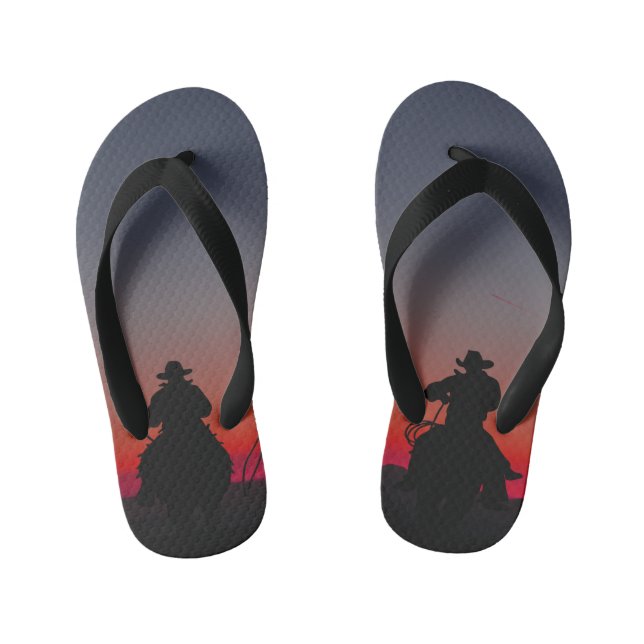 Tongs Enfants cowboy au coucher du soleil (Semelle)