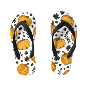 Tongs Enfants Croquis citrouilles : motif sans couture dessiné à