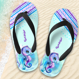 Tongs Enfants Cute Seahorse Personnalisé Garçons