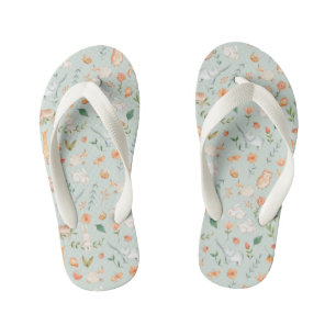 Tongs Enfants Cute Turquoise bébé animal Pastel Motif