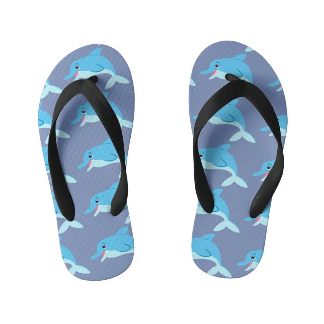 Tongs Enfants Dauphins Bleus (Semelle)