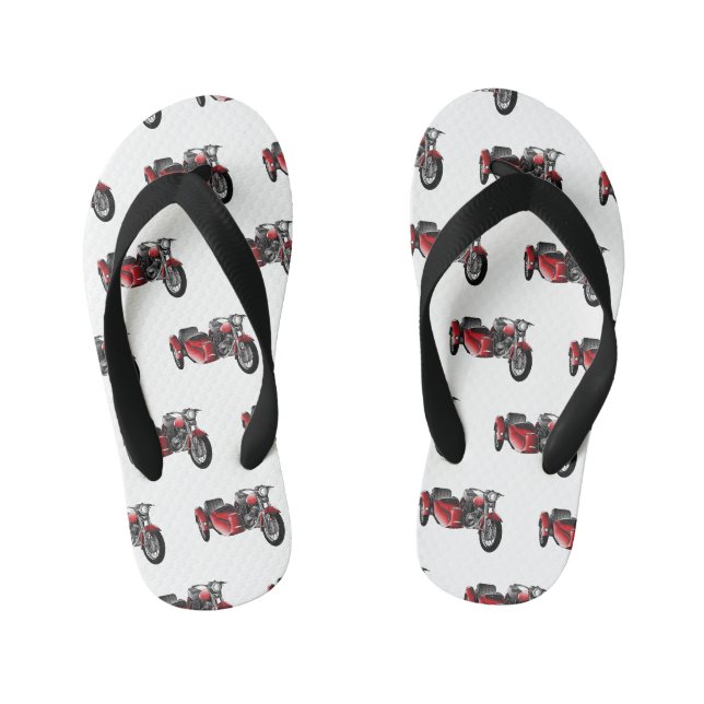Tongs Enfants dessin animé de la moto Sidecar (Semelle)