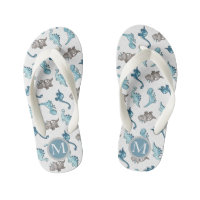 Dinosaures mignons ⎢ Monogrammes Enfants Flip Flop