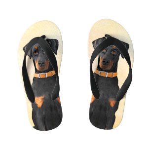 Tongs Enfants Doberman Pinscher Peinture non découpée Art origin