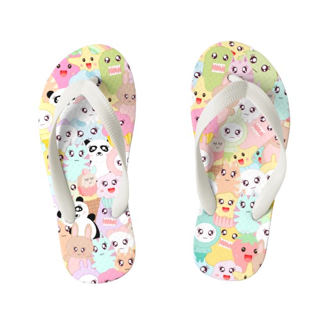 Tongs Enfants Doodles de caricatures mignons (Semelle)