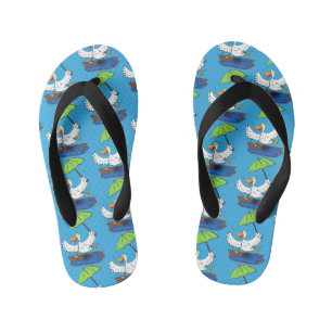 Tongs Enfants Drôle canard avec parapluie dessin animé