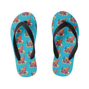 Tongs Enfants Drôle mignon caricature pourpre crabe ermite