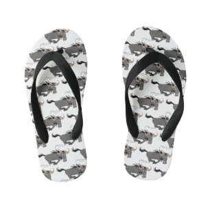 Tongs Enfants Drôle wildebeest tourner dessin animé illustration