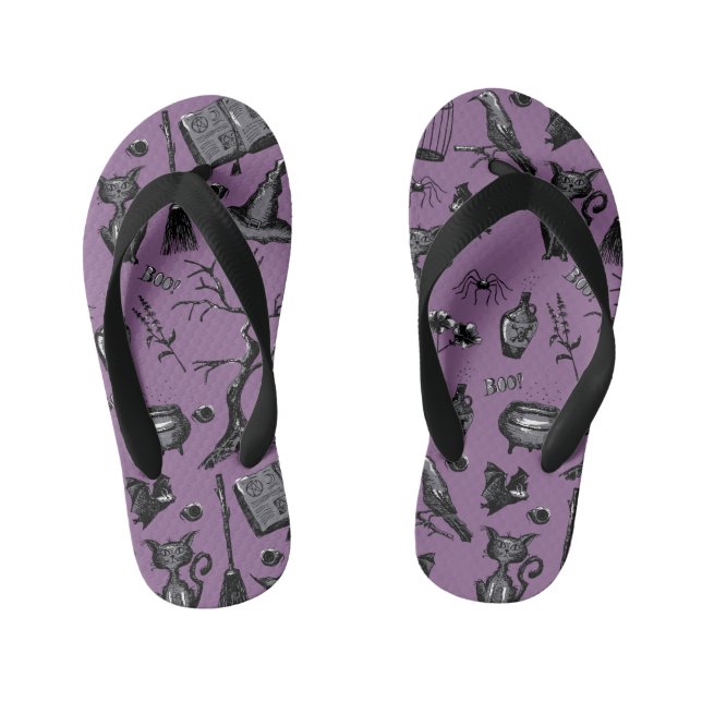 Tongs Enfants Éffrayant mou Halloween violet (Semelle)