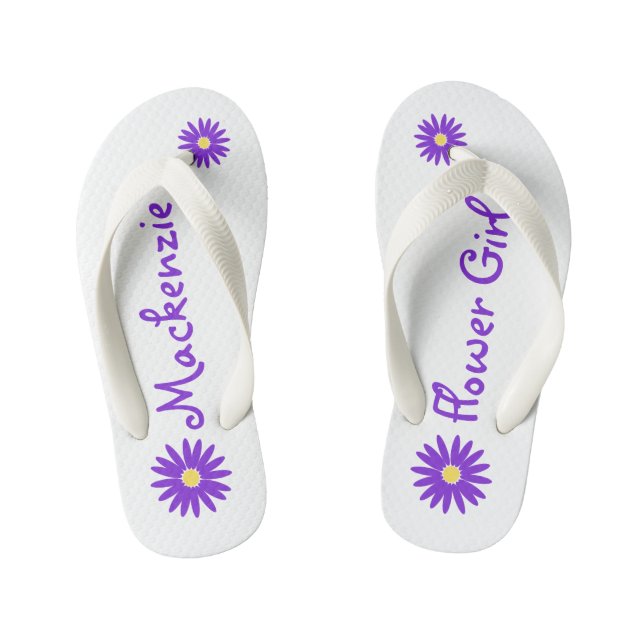 Tongs Enfants Fille de Fleur de marguerite violette (Semelle)