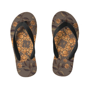 Tongs Enfants Fleurs d'or