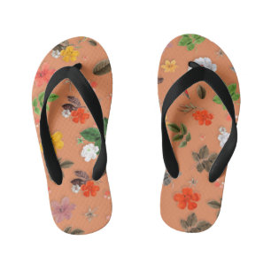 Tongs Enfants Fleurs jaunes et roses blanches 25
