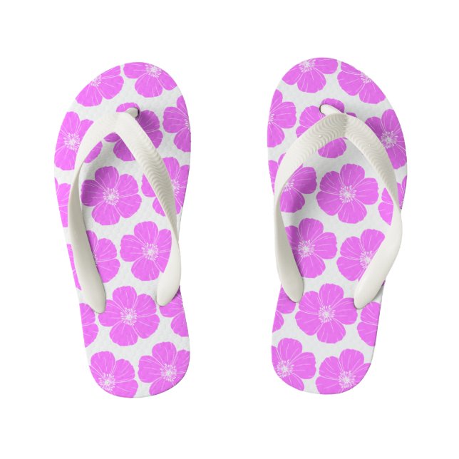 Tongs Enfants Fleurs roses (Semelle)