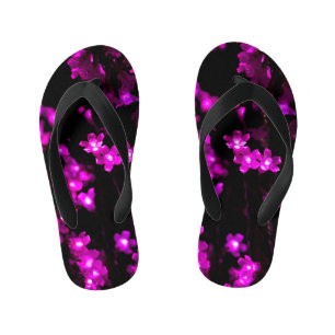 Tongs Enfants Fleurs roses brillantes