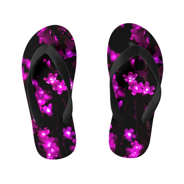 Tongs Enfants Fleurs roses brillantes (Semelle)