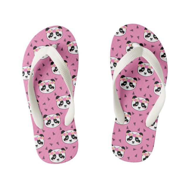 Tongs Enfants Flops de fleurs de panda - fleurs de poules mignon (Semelle)
