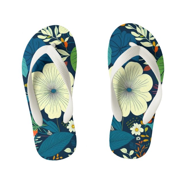 Tongs Enfants Floral (Semelle)