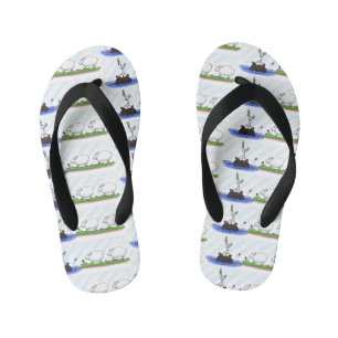 Tongs Enfants Funny hippo birdie deux brebis