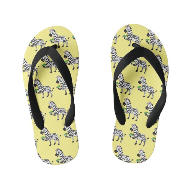 Tongs Enfants Funny zebra cartoon illustration (Semelle)
