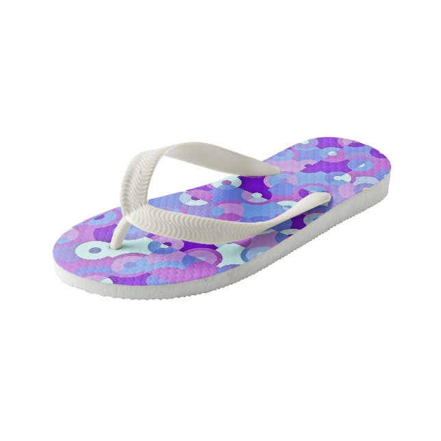 Tongs Enfants Géométrique bleue et violette (Incliné)
