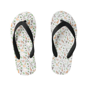 Tongs Enfants gibier Animal With Jungle Tree