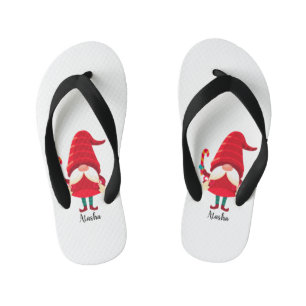 Tongs Enfants Gnome De Noël Tenant Un Sucre de canne