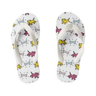 Tongs Enfants Graffiti de Chien et d'Ours Jeunes Retourner Flèc