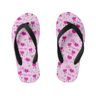 Tongs Enfants Gym Coeur fou Motif rose
