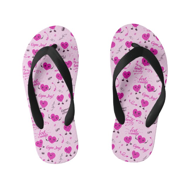 Tongs Enfants Gym Coeur fou Motif rose (Semelle)