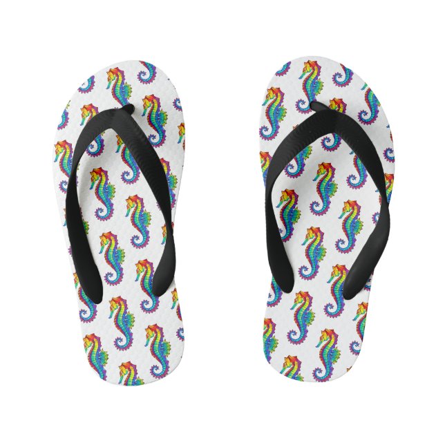 Tongs Enfants Hippocampe polygonal arc-en-ciel (Semelle)