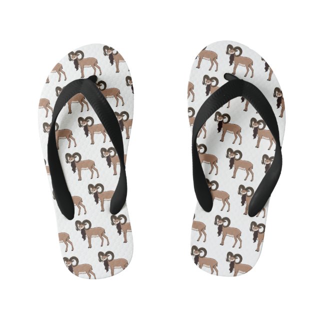 Tongs Enfants Illustration de chèvre de Mouflon (Semelle)