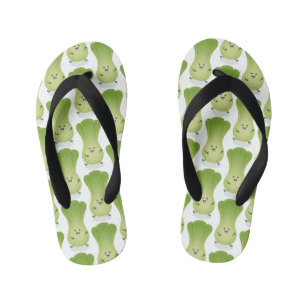 Tongs Enfants Illustration de dessin animé de bébé bok choy mign