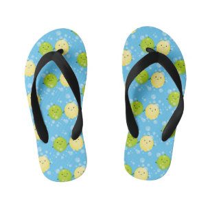 Tongs Enfants Illustration de dessin animé de citron vert citron