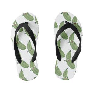 Tongs Enfants Illustration de dessin animé de courgette mignonne