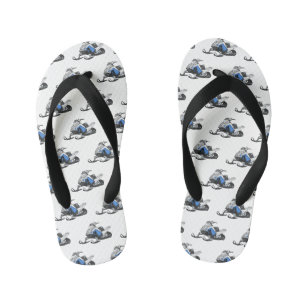 Tongs Enfants Illustration de dessin animé de motoneige