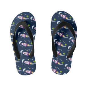 Tongs Enfants Illustration de dessin animé d'un vaisseau fusée m