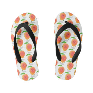 Tongs Enfants Illustration de dessin animé jaune mangue heureuse