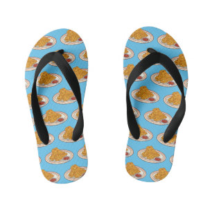 Tongs Enfants Illustration de dessin animé sur le poulet frit