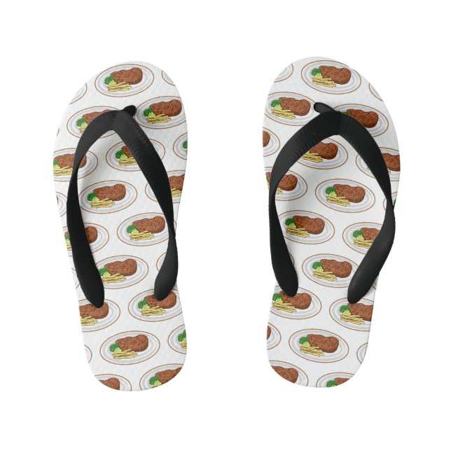 Tongs Enfants Illustration de dessin de steak (Semelle)