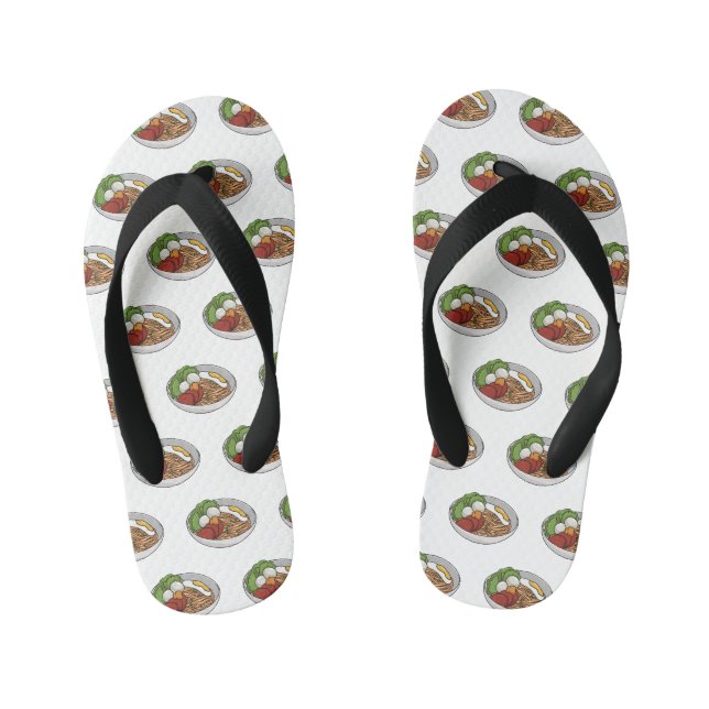 Tongs Enfants Illustration de dessin sur les nouilles (Semelle)